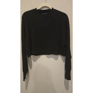 ALLSAINTS Women's Black Crew Neck Cashmere Blend Pullover Sweater Size M NWT